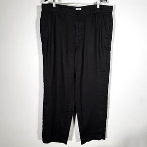 H&M - Premium Linen Relaxed Fit Pants Black Size 38 - New with Tags